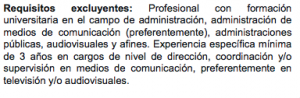 Requisitos Director Tv Pública